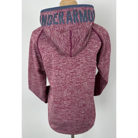 Under Armour Youth Large Coldgear Lightweight Hoodie Sweatshirt Fleece Purple - Picture 4 of 9
